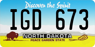 ND license plate IGD673