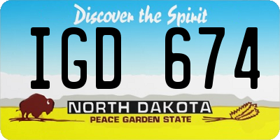 ND license plate IGD674