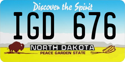 ND license plate IGD676