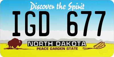 ND license plate IGD677