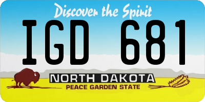 ND license plate IGD681
