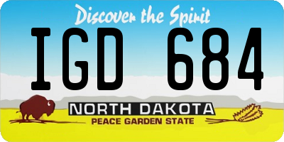 ND license plate IGD684