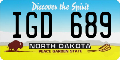 ND license plate IGD689