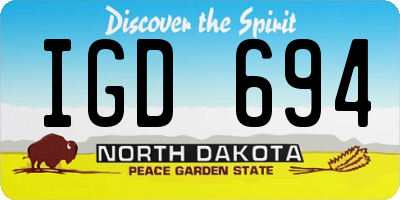 ND license plate IGD694