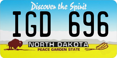 ND license plate IGD696