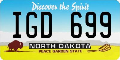 ND license plate IGD699