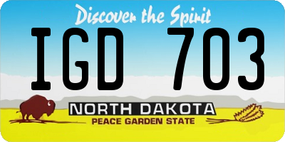 ND license plate IGD703