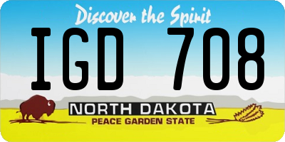 ND license plate IGD708