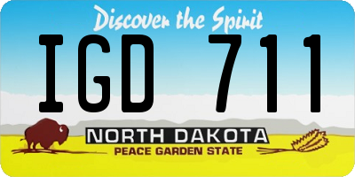 ND license plate IGD711