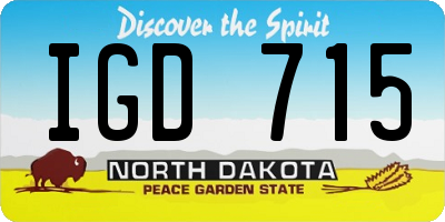 ND license plate IGD715