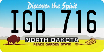 ND license plate IGD716
