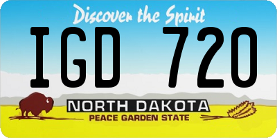 ND license plate IGD720