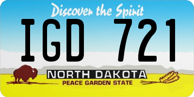 ND license plate IGD721