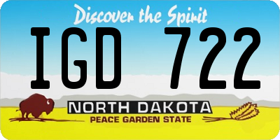 ND license plate IGD722