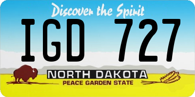 ND license plate IGD727