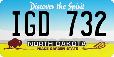 ND license plate IGD732