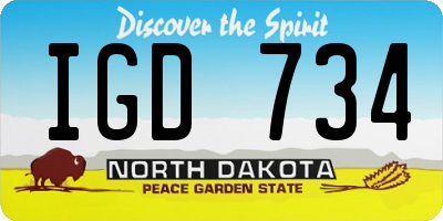 ND license plate IGD734