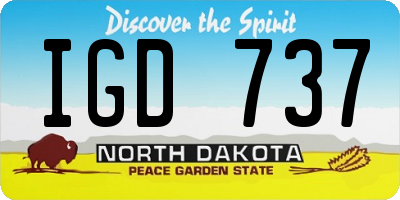 ND license plate IGD737