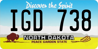 ND license plate IGD738