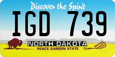 ND license plate IGD739