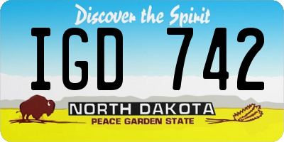 ND license plate IGD742