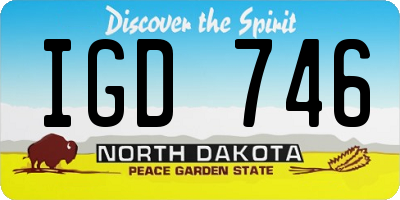 ND license plate IGD746