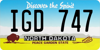 ND license plate IGD747