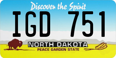 ND license plate IGD751