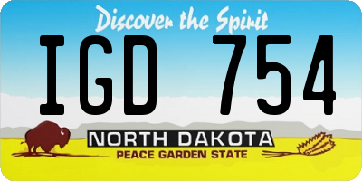 ND license plate IGD754