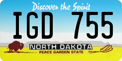 ND license plate IGD755