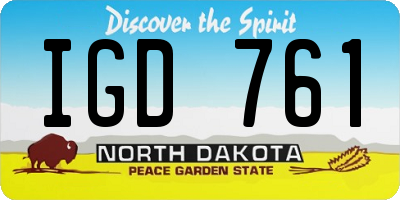 ND license plate IGD761