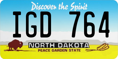 ND license plate IGD764