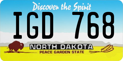 ND license plate IGD768