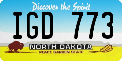 ND license plate IGD773