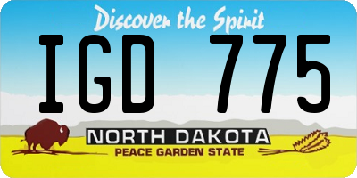 ND license plate IGD775