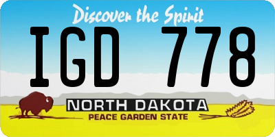 ND license plate IGD778