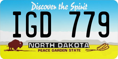 ND license plate IGD779