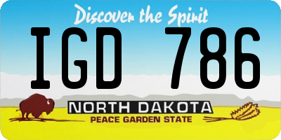 ND license plate IGD786