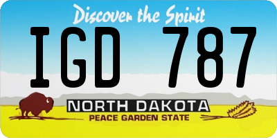 ND license plate IGD787