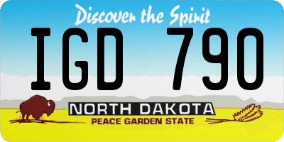 ND license plate IGD790