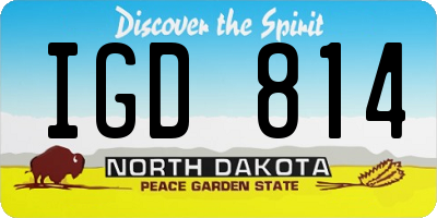 ND license plate IGD814