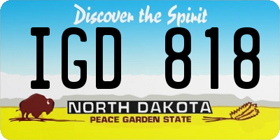 ND license plate IGD818