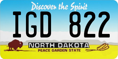ND license plate IGD822