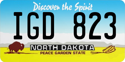 ND license plate IGD823