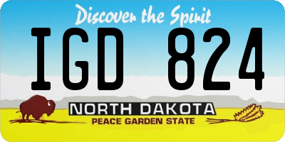 ND license plate IGD824