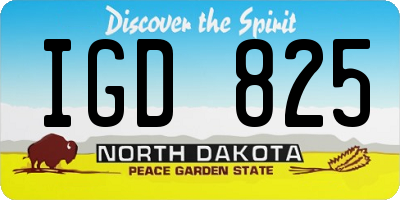 ND license plate IGD825