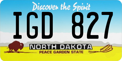ND license plate IGD827