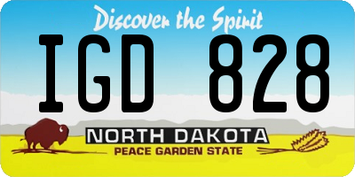 ND license plate IGD828
