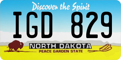 ND license plate IGD829