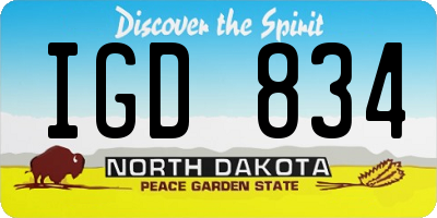 ND license plate IGD834